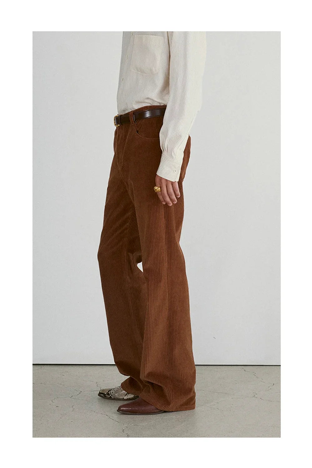RECTO Cotton Corduroy Pants | Brown-3