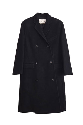 Handmade Slanted Front Wool Cashmere Coat