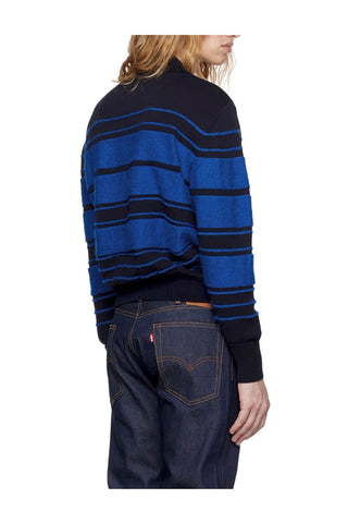 Striped Knit L/S Polo