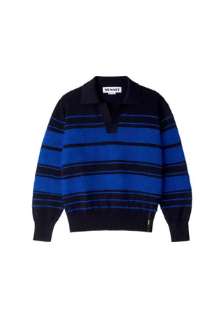 Striped Knit L/S Polo