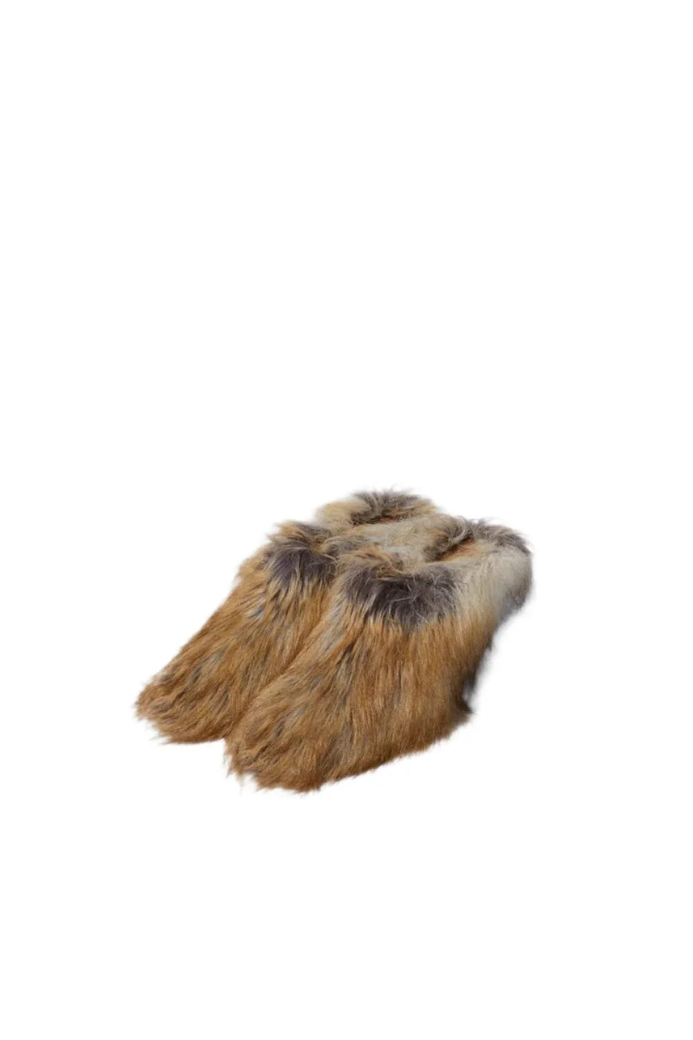 RECTO Lena Faux Fur Kitten Heel Mule | Camel-4