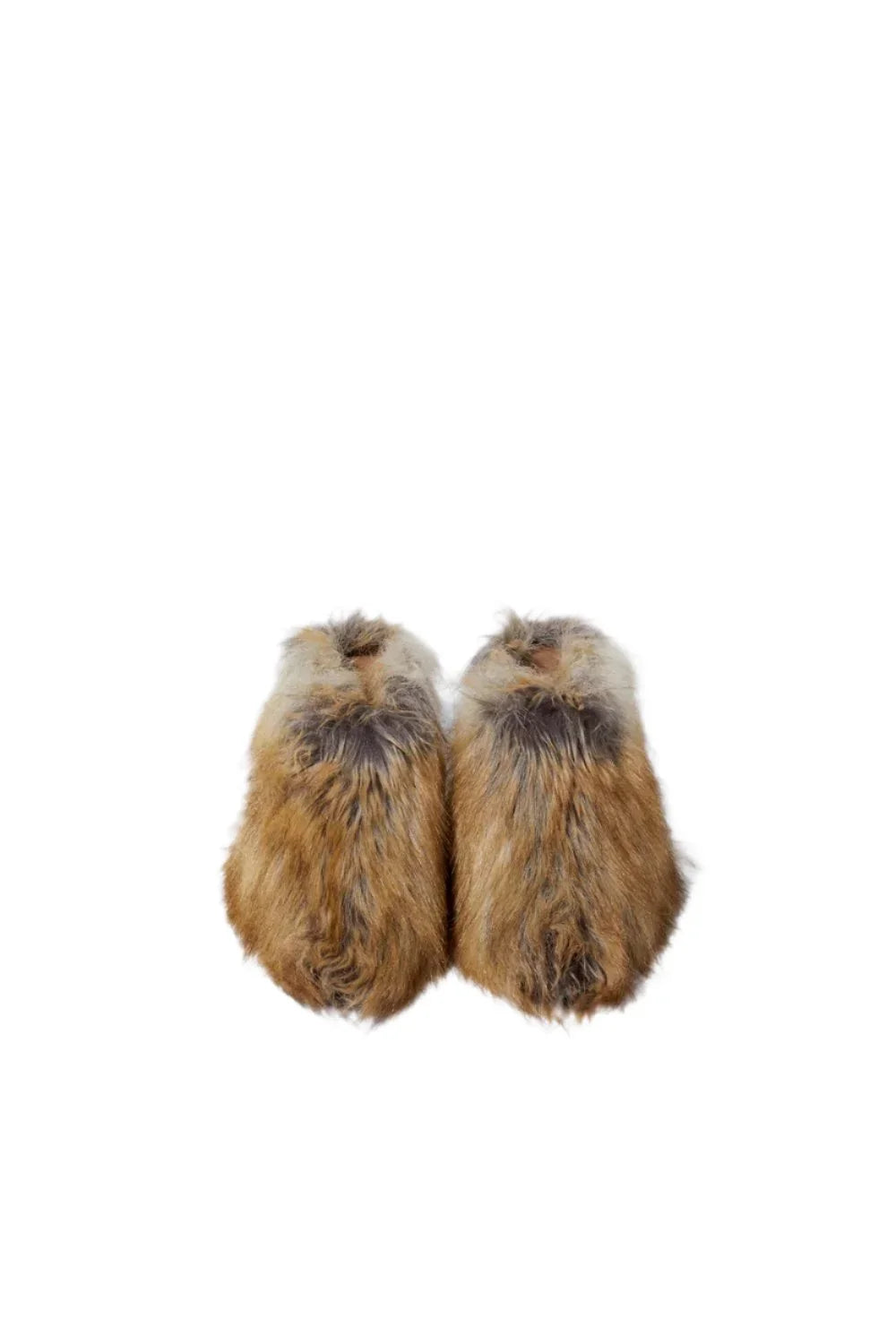 RECTO Lena Faux Fur Kitten Heel Mule | Camel-2