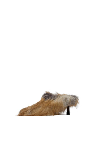 Lena Faux Fur Kitten Heel Mule