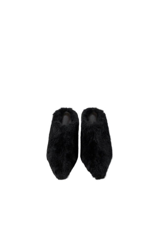 Lena Faux Fur Kitten Heel Mule