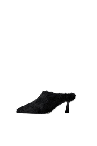 Lena Faux Fur Kitten Heel Mule