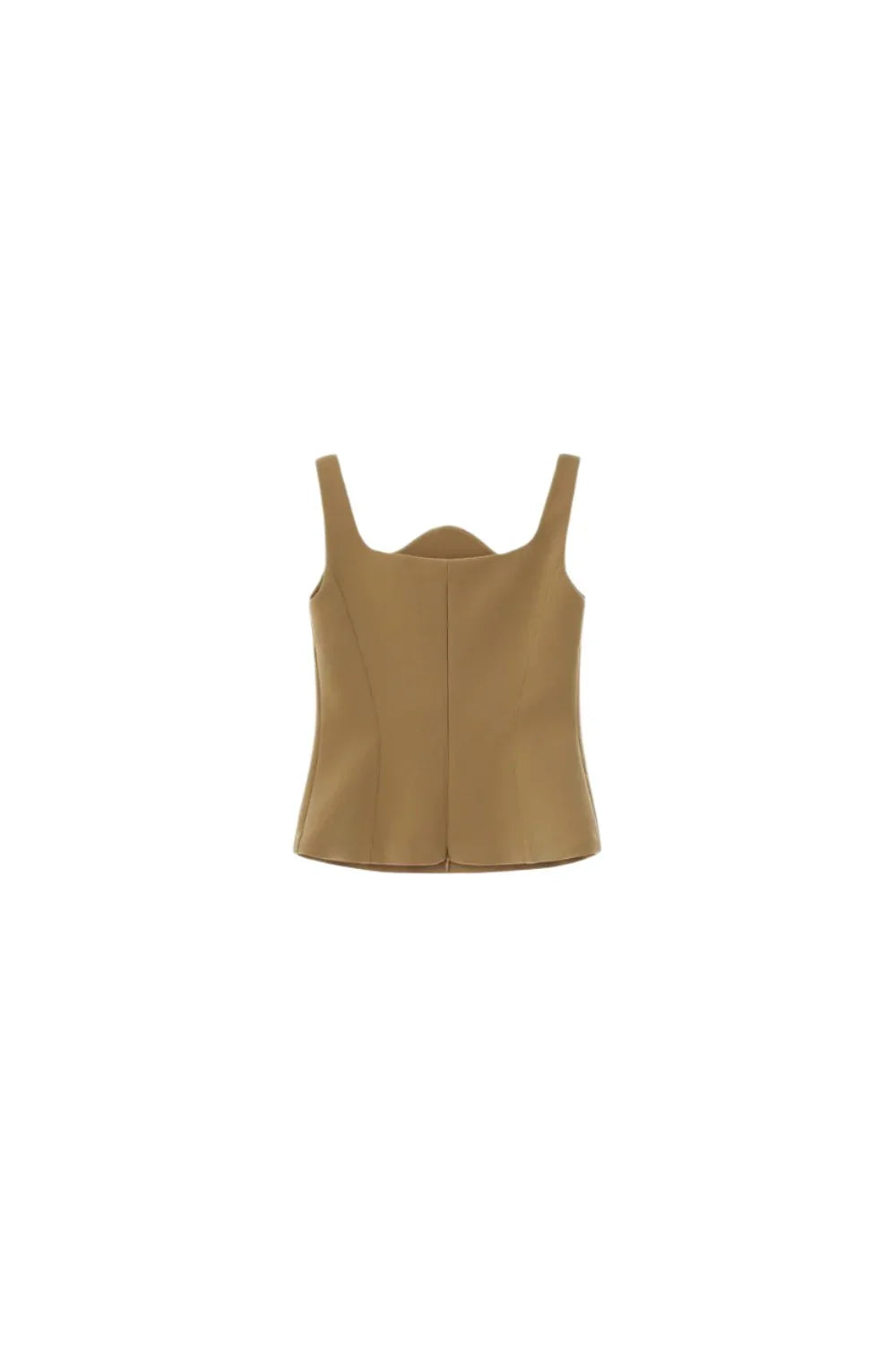 RECTO Signature Curved Neck Top | Ochre-2