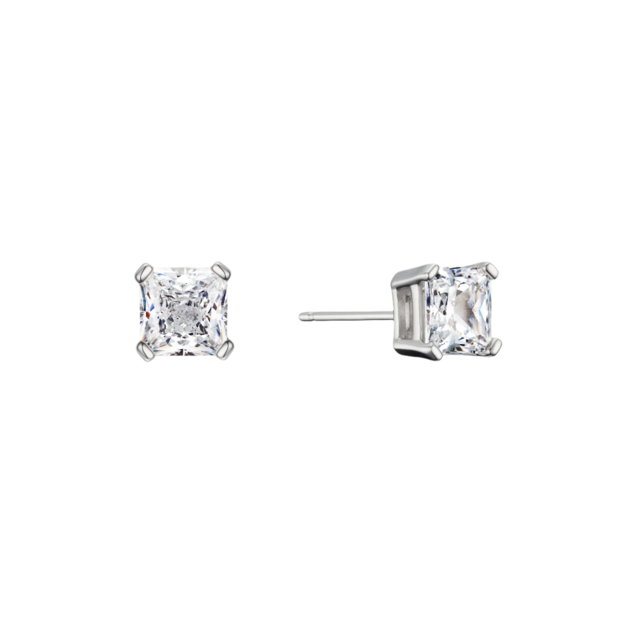 MSGRN Radiant Stud Earrings Rhodium plated 925 Silver