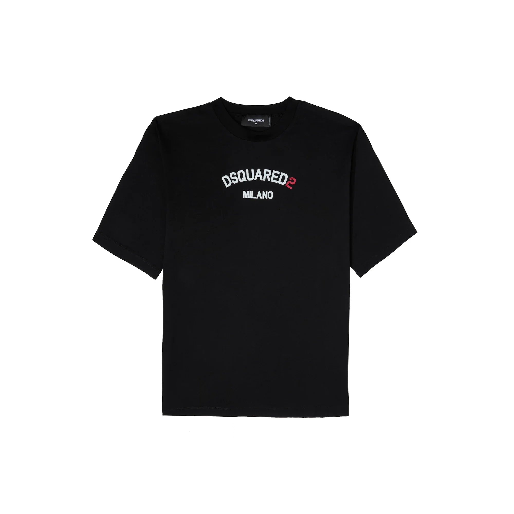 Black Dsquared2 Milano logo T-shirt with short sleeves and round neck