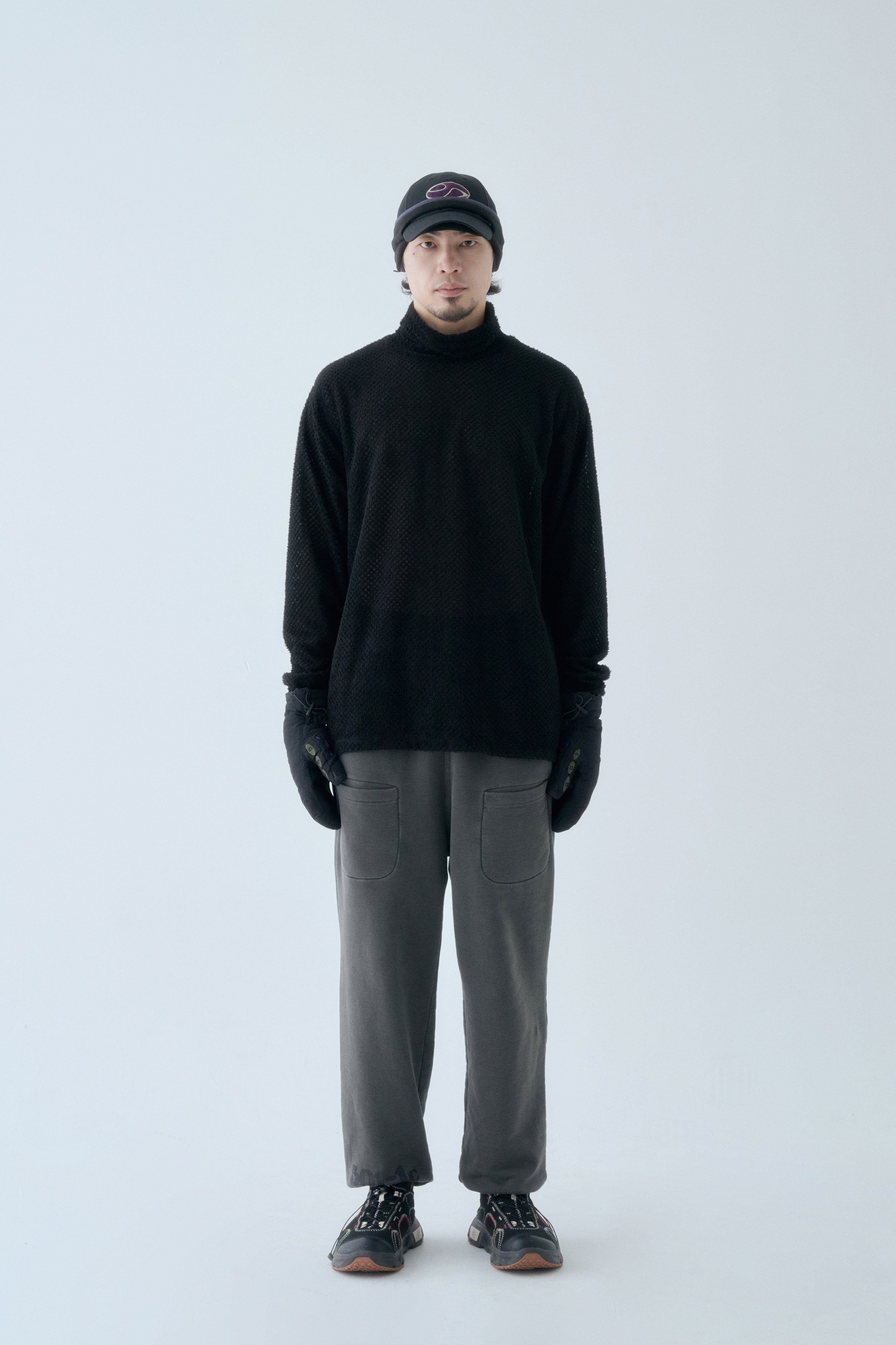 SOHC Cut Out Pocket Balding Fleece Turtleneck-6