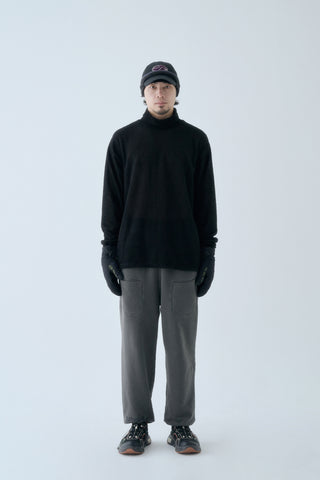 SOHC Cut Out Pocket Balding Fleece Turtleneck