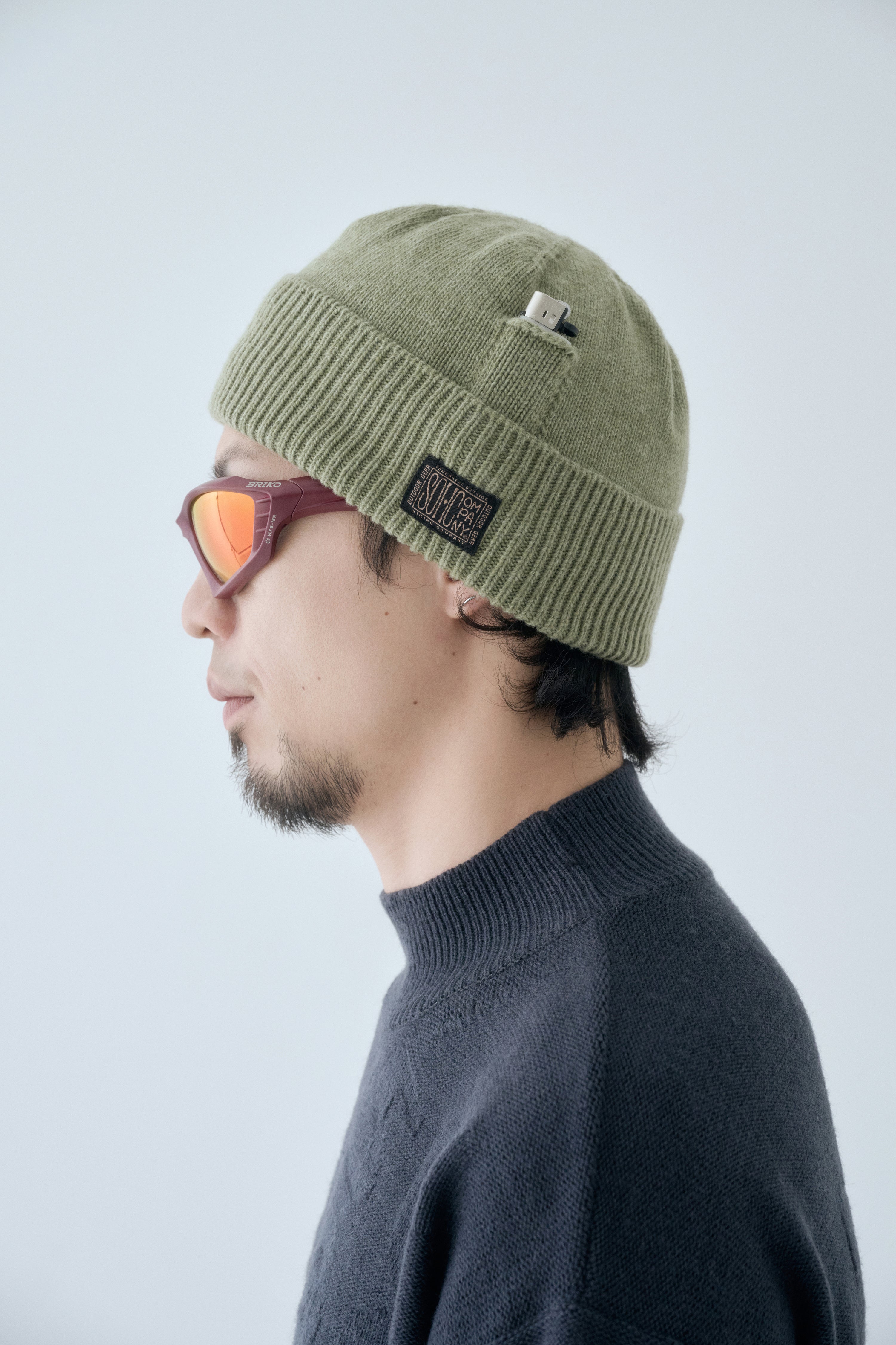 SOHC Lighter Pocket Knitted Beanie | Olive-6