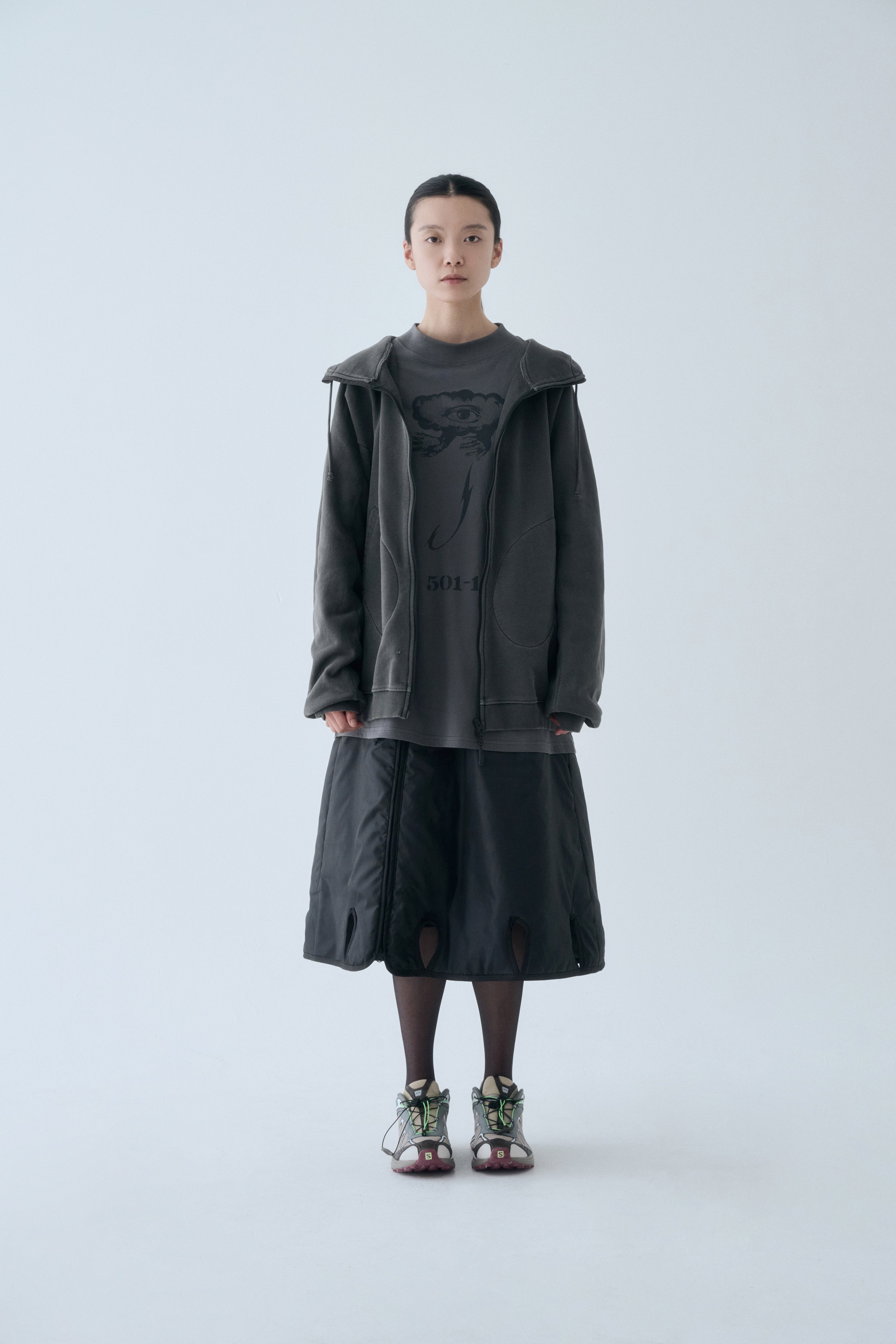 SOHC Garment Dyed Reflective Print Zip-Up Hoodie-7