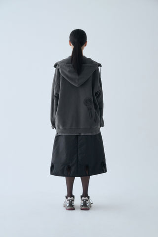 SOHC Garment Dyed Reflective Print Zip-Up Hoodie