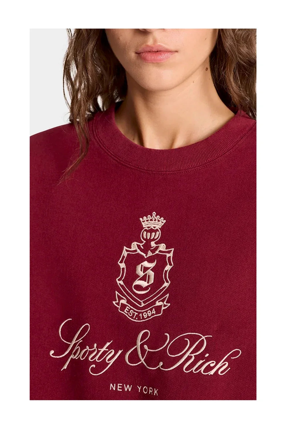 SPORTY & RICH Vendome Embroidered Crewneck-3
