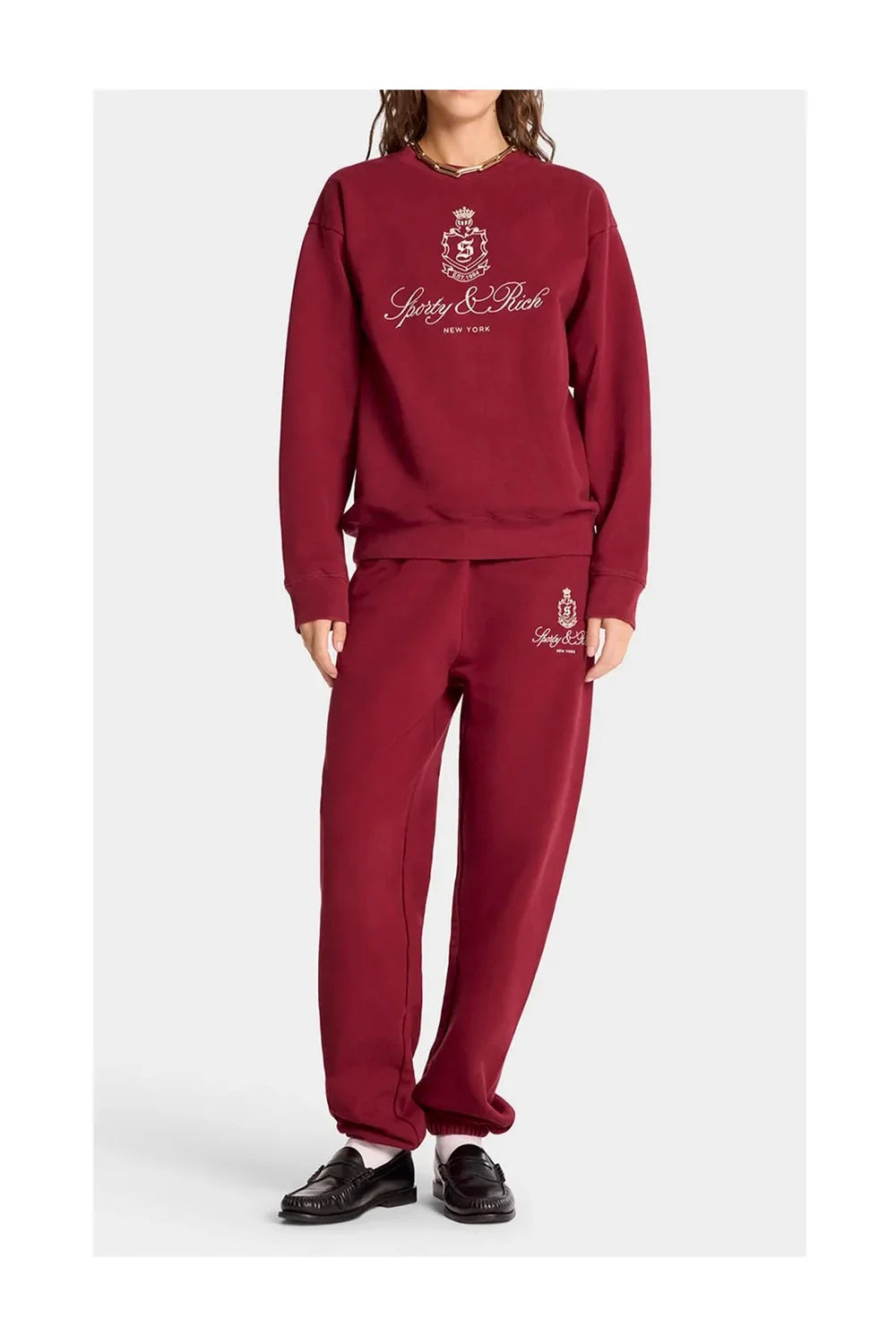 SPORTY & RICH Vendome Embroidered Crewneck-4