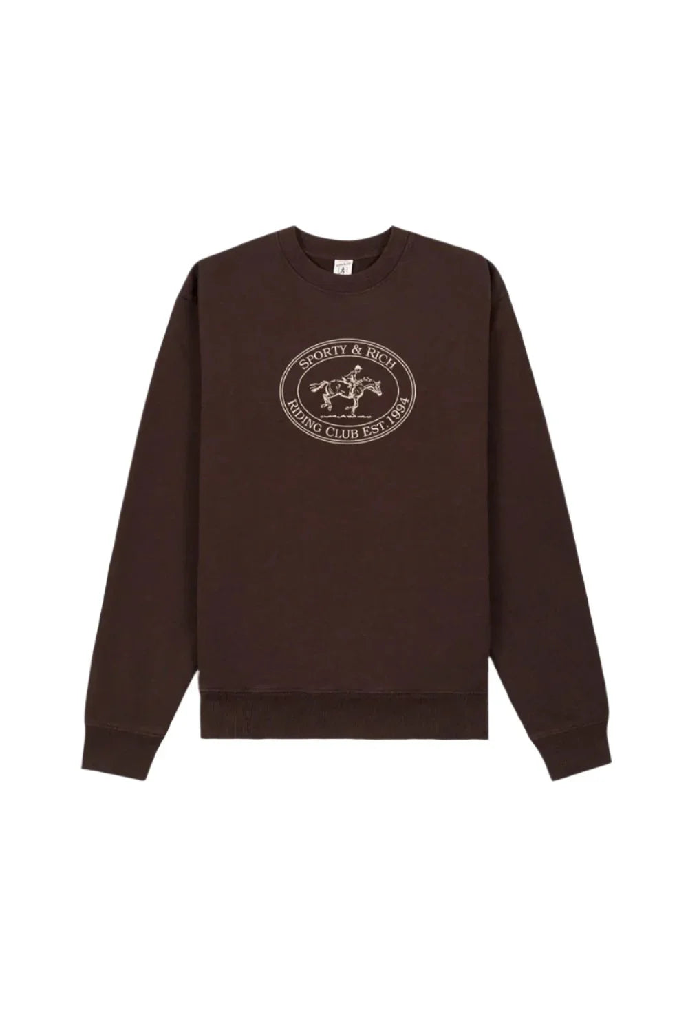 SPORTY & RICH Riding Club Crewneck | Chocolate