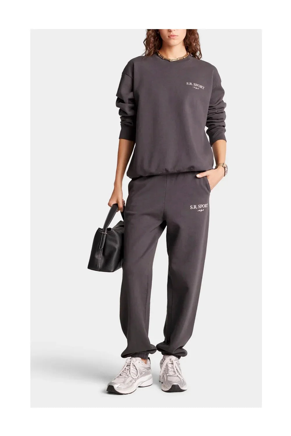 SPORTY & RICH Wimbledon Crewneck | Faded Black-3