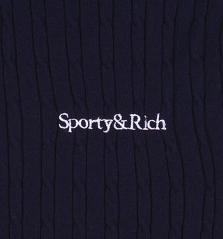 SPORTY & RICH Serif Logo Mila Polo Short Sleeves