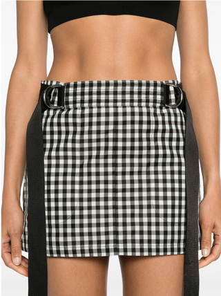 PLAN C A-Line Belted Mini Skirt