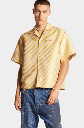 DSQUARED2 Micro Flowers Hawaii Shirt