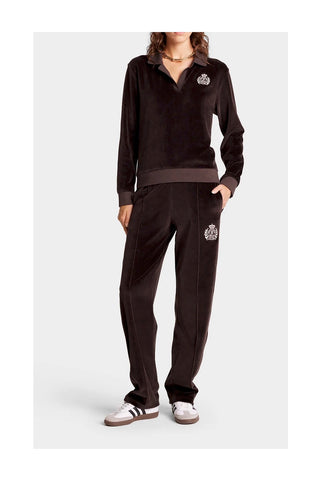 NY Crest Longsleeve Velour Polo