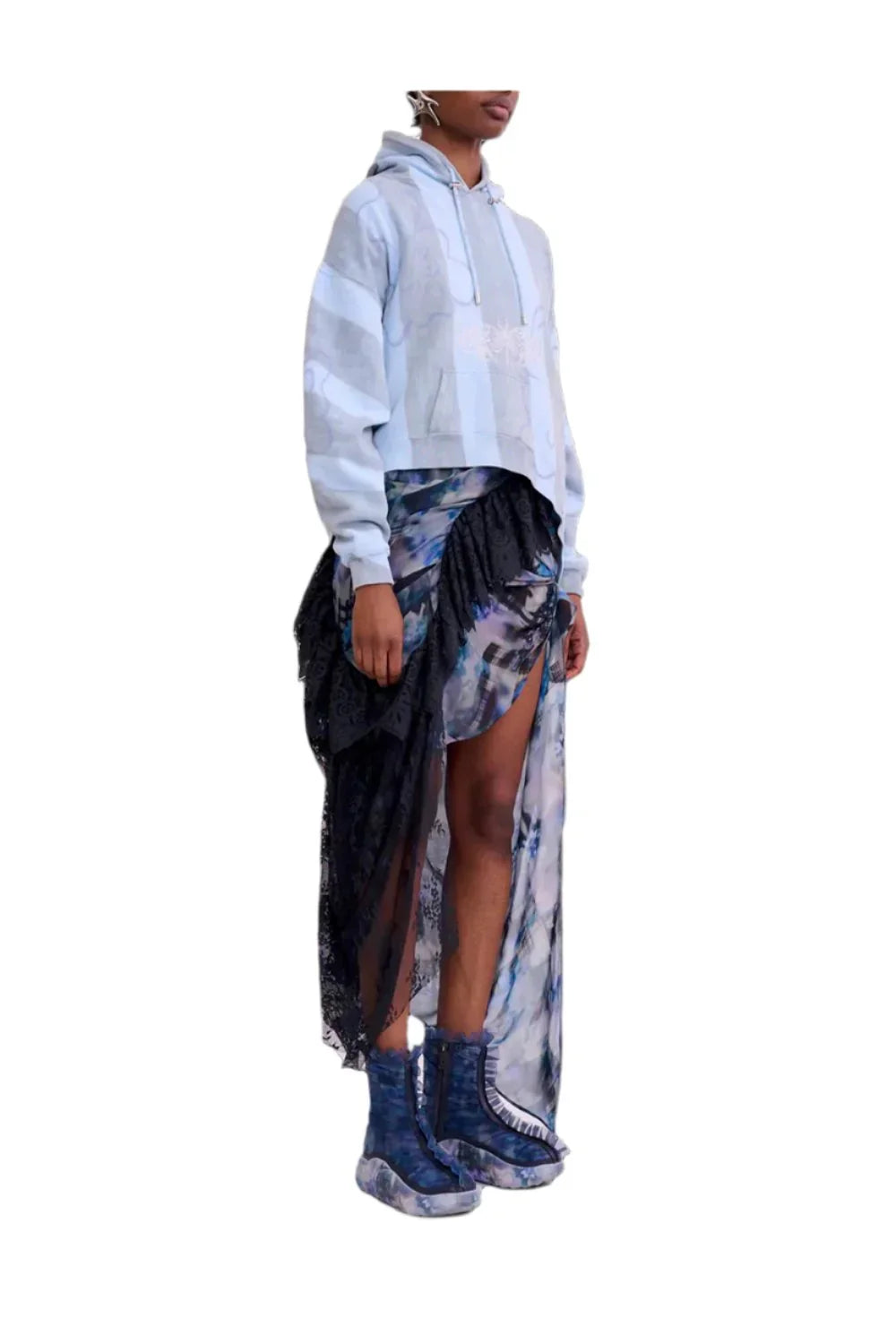 COLLINA STRADA Wave Hem Hoodie-3