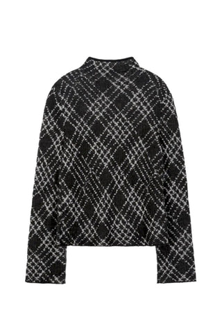 Zolly Mockneck Check Knit Pullover