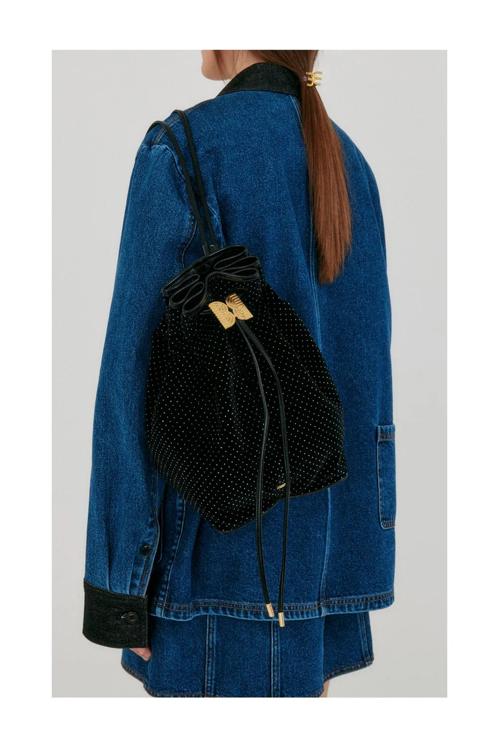 EENK Holly Velvet Drawstring Backback-5