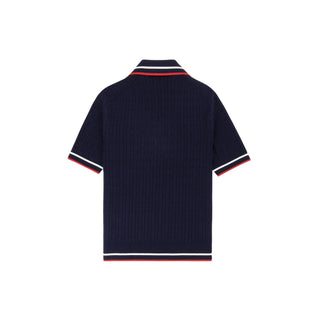 SPORTY & RICH Serif Logo Mila Polo Short Sleeves