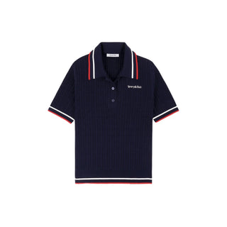 SPORTY & RICH Serif Logo Mila Polo Short Sleeves