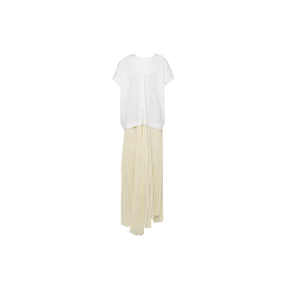 PLAN C Pleated Cotton-Blend Maxi Dress