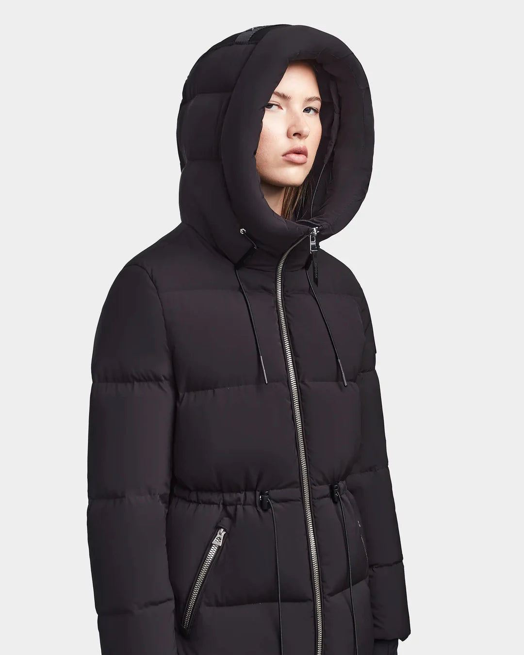 RUDSAK Tatyana L Women's Long Matte Down Puffer With Hood-4
