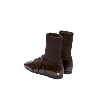 Zania Triple Buckle Square Toe Flat Boots