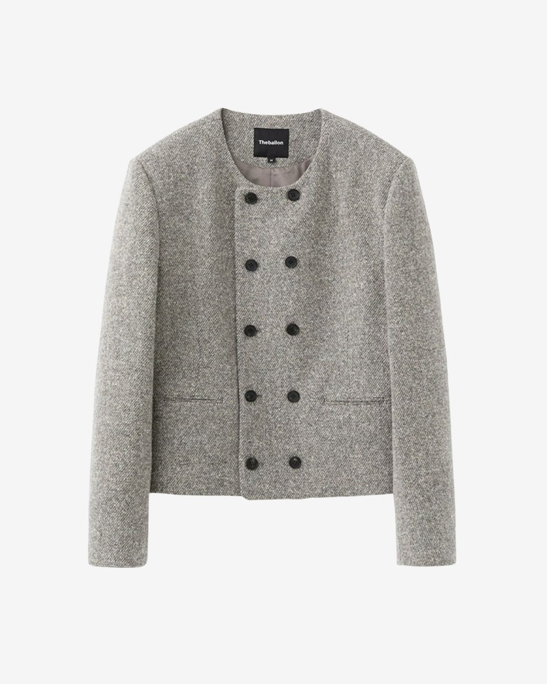 Theballon Round Neck Double Wool Jacket