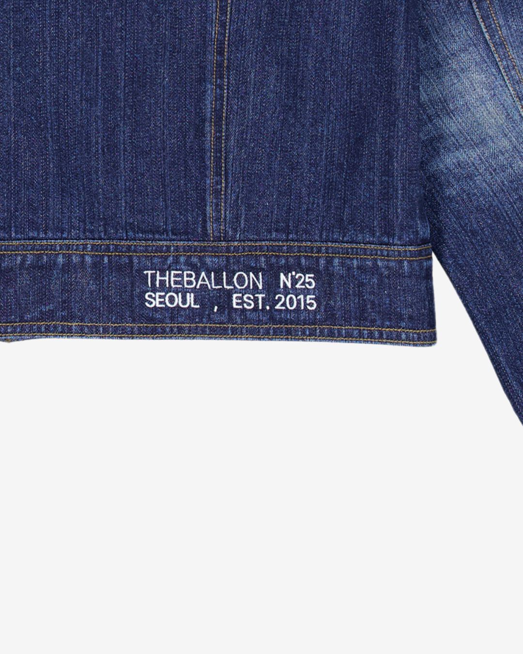 Theballon Open Collar Denim Jacket-4