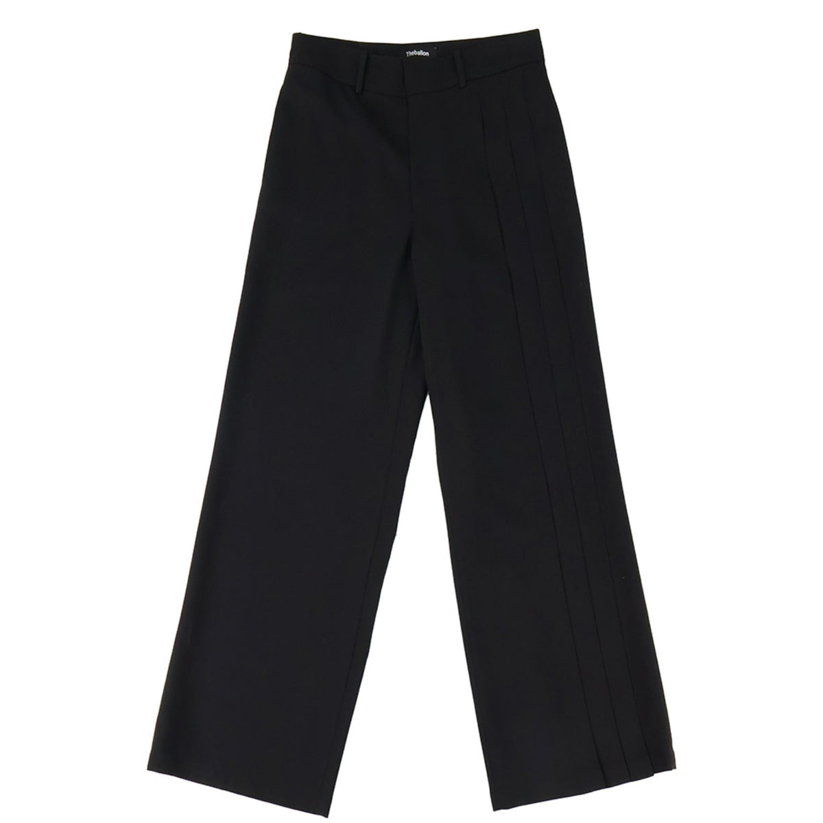 Men's Side Pleats Slacks - Black