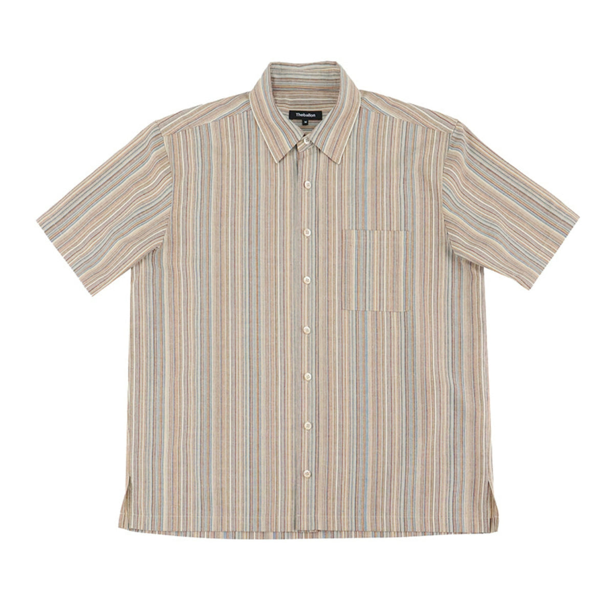 Ethnic Stripe Half Shirt - Beige