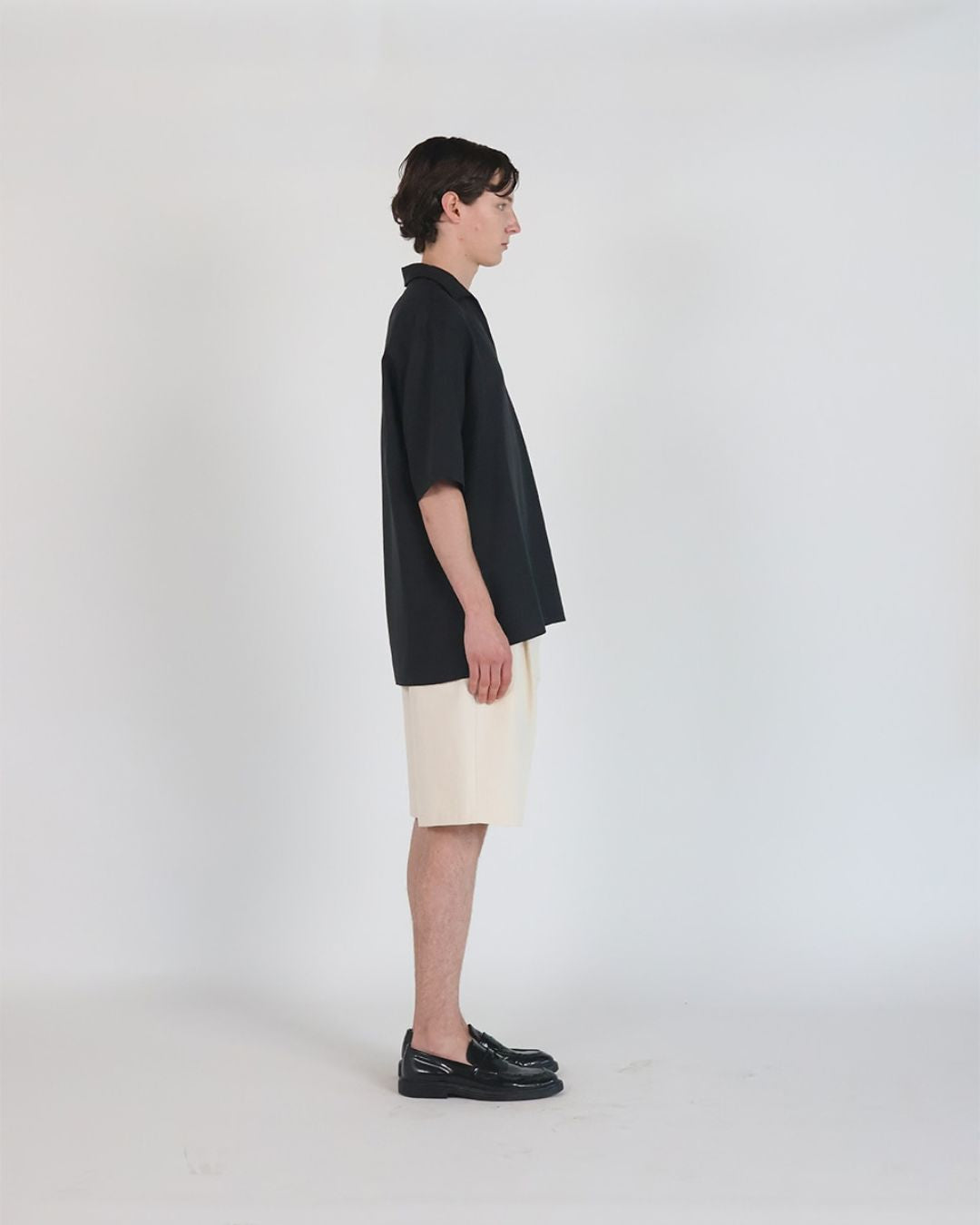 Theballon V-Neck Collar Half Shirt-5