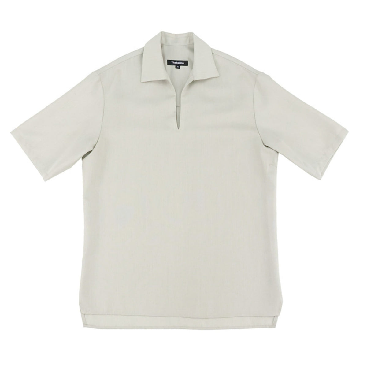 V-Neck Collar Half Shirt - Khaki