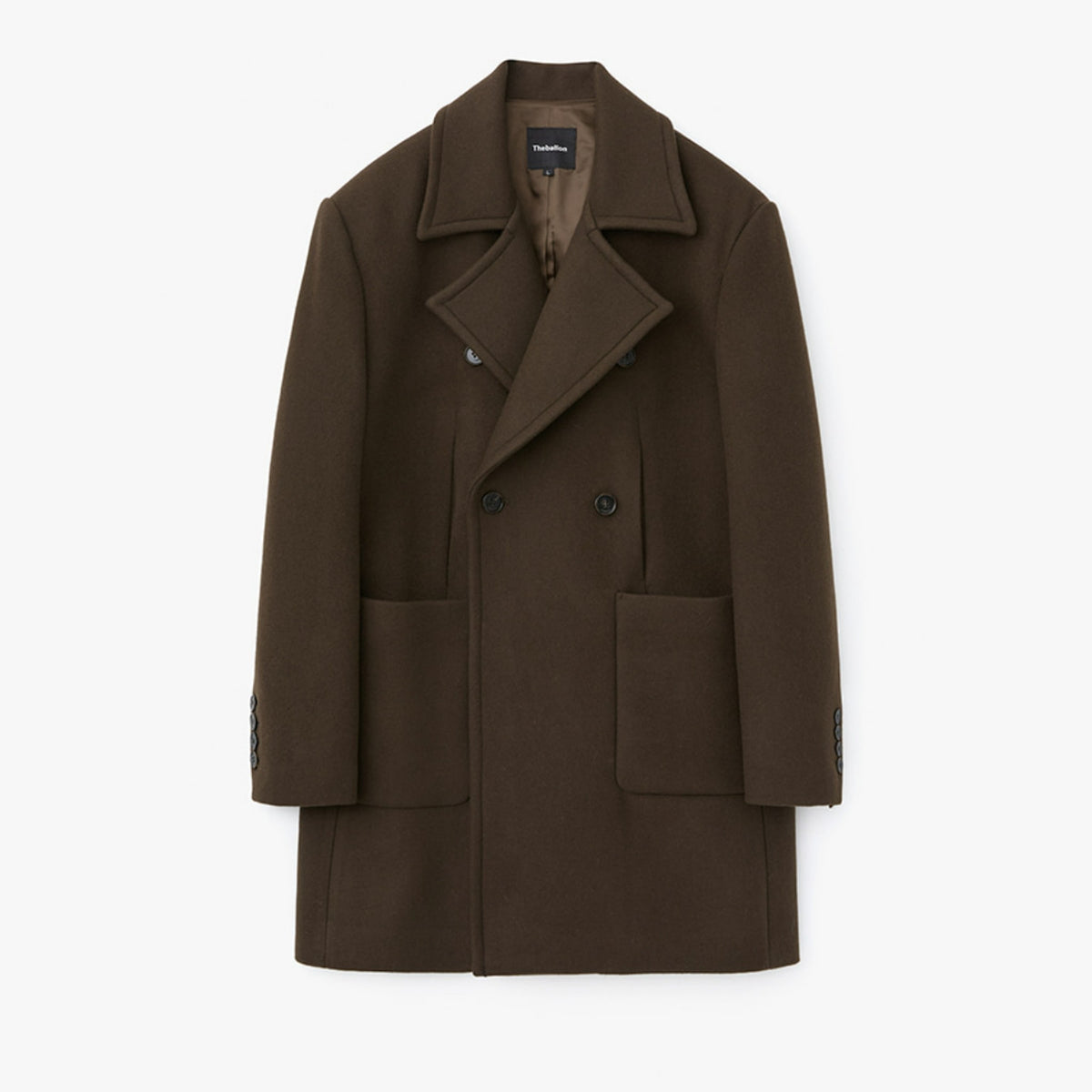 Big Collar Half Coat - Brown