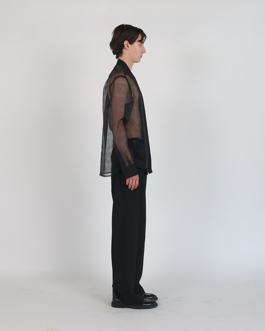 Theballon Contrast See-Through Shirt-7