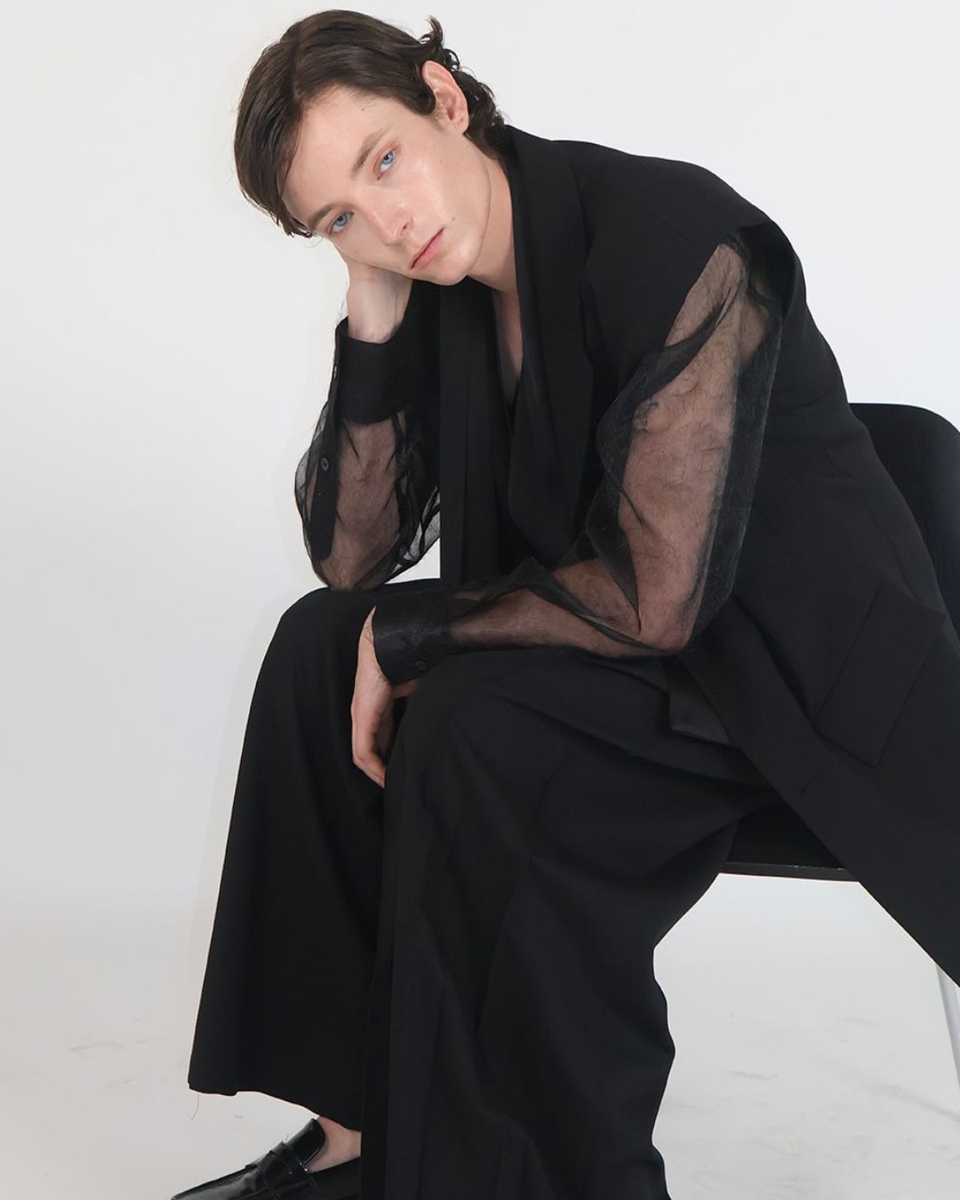 Theballon Contrast See-Through Shirt