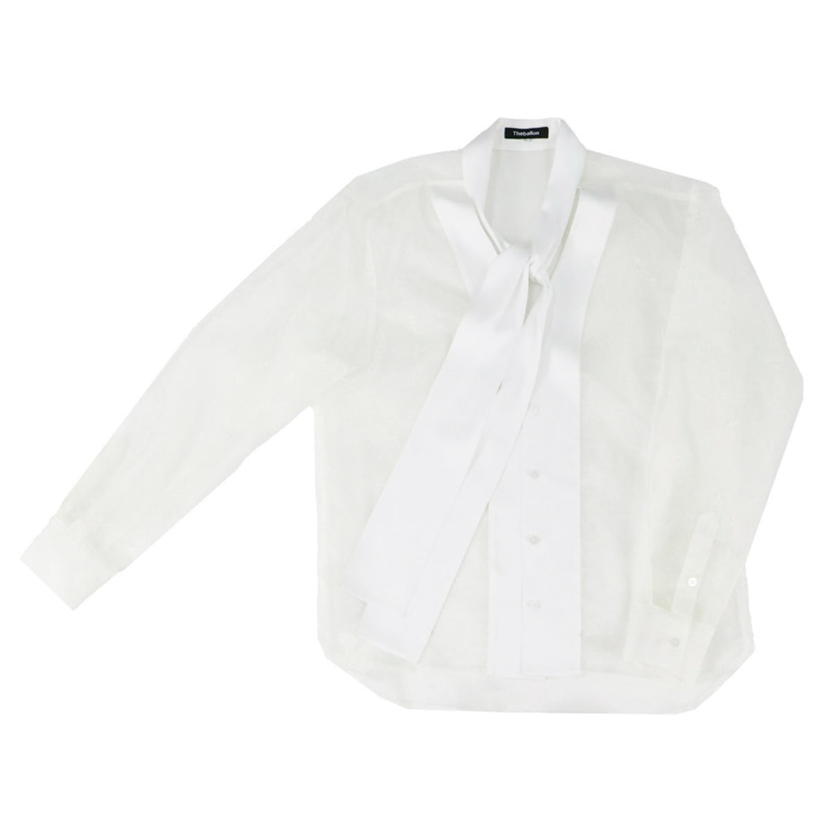 Contrast See-Through Shirt - White