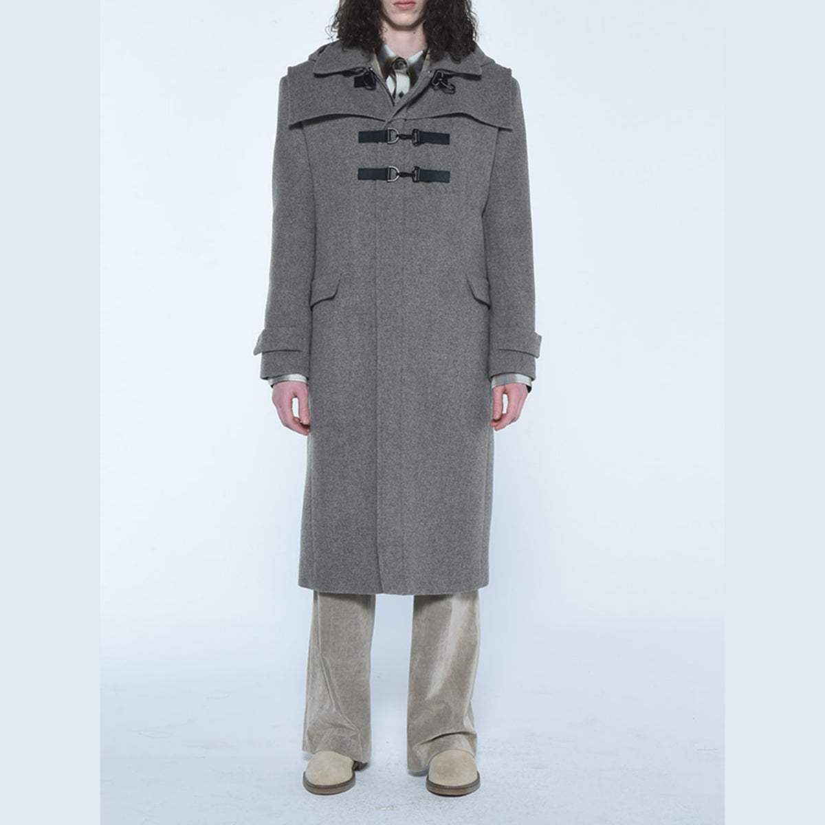 Straight Hood Duffle Long Coat - Cocoa