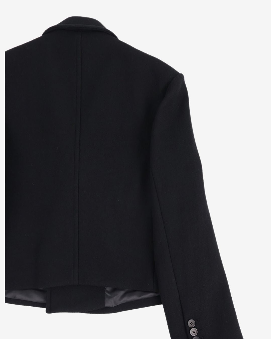 Theballon Double Breasted Cropped Wool Coat-7