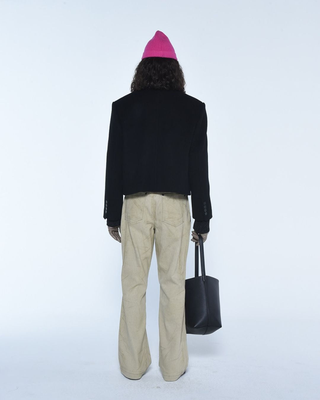 Theballon Double Breasted Cropped Wool Coat-5