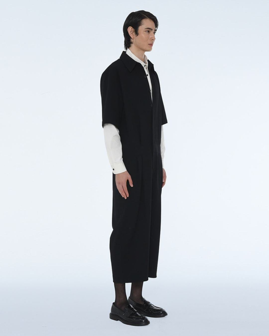 Theballon Men's Two-Tuck Tailored Collar Jumpsuit-4