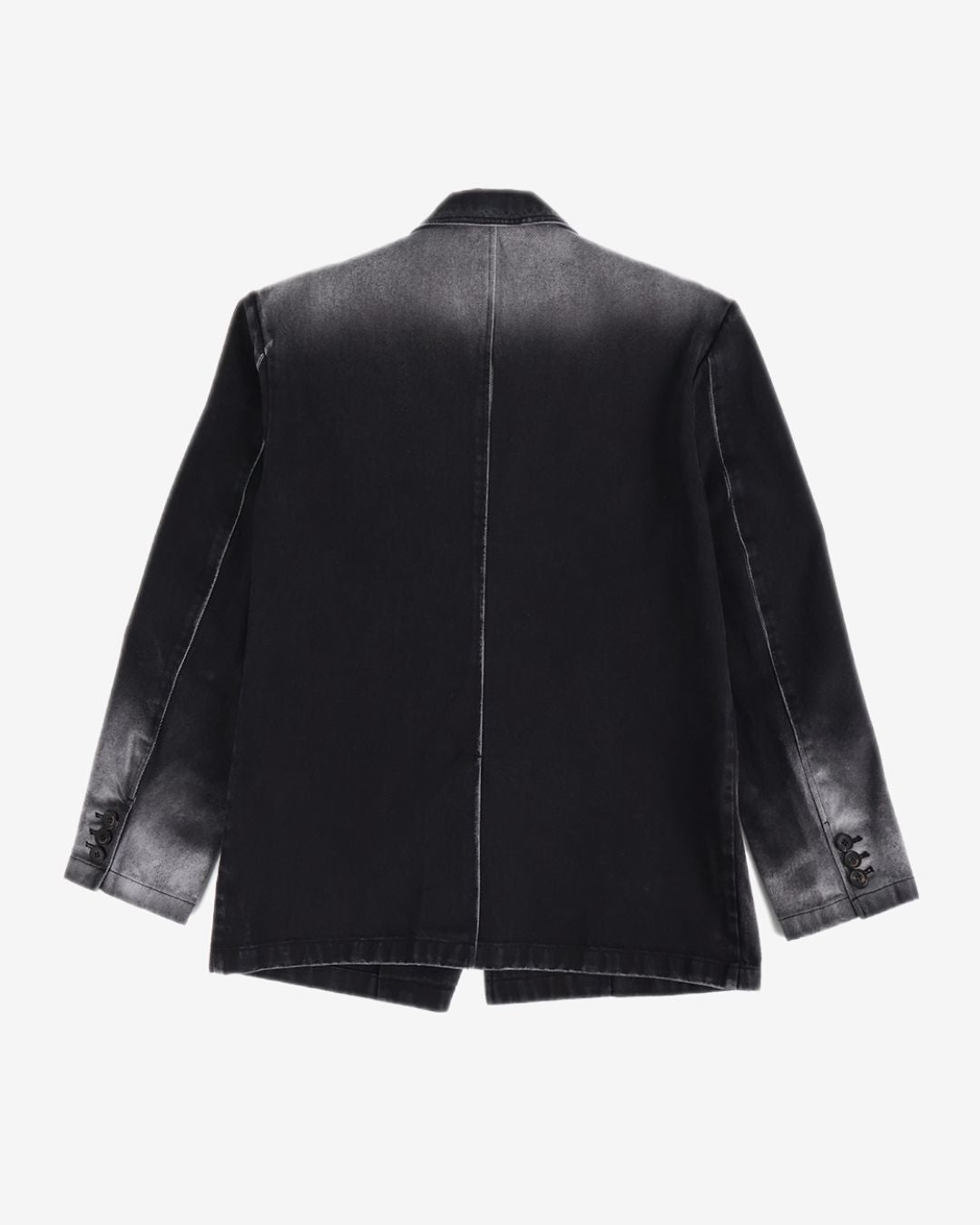 Theballon Men's Destroyed Black Denim Jacket-7