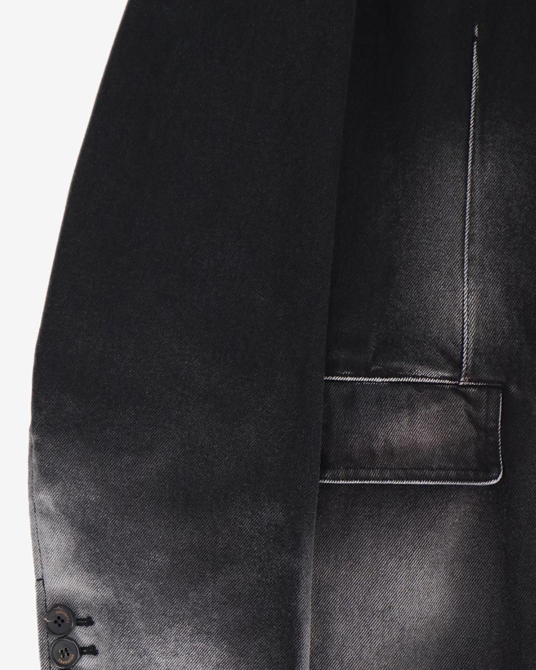 Theballon Men's Destroyed Black Denim Jacket-9