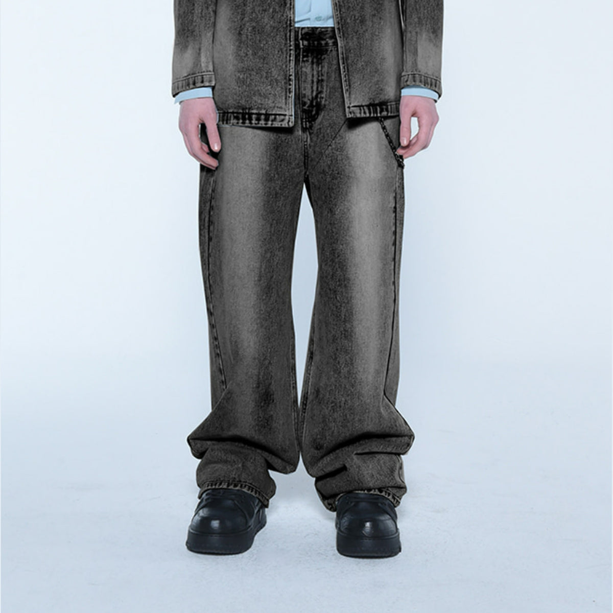 Black Cat Washed Jeans - Black
